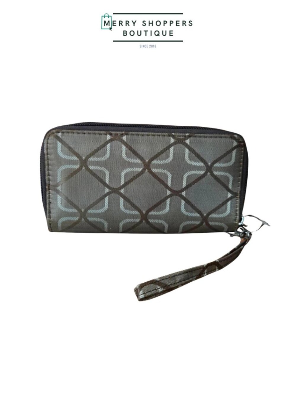 Geometric Double-Zip Wristlet Wallet